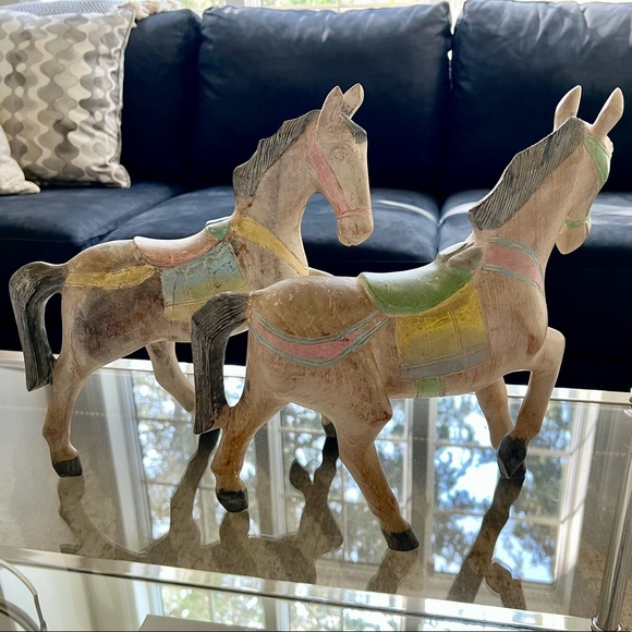 Beautifully patinaed male and female horse statue pair - Picture 10 of 11